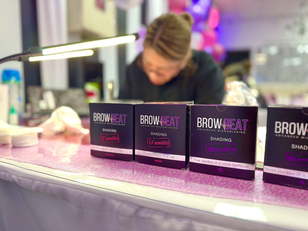 Collaborative PMU classroom focused on creative team learning semi permanent makeup training USA