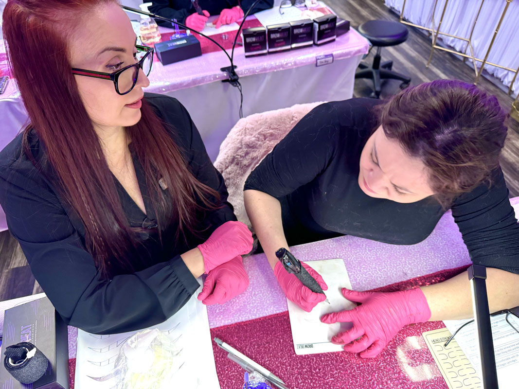 Professional classroom culture centered on motivation and artistry microblading certification Texas