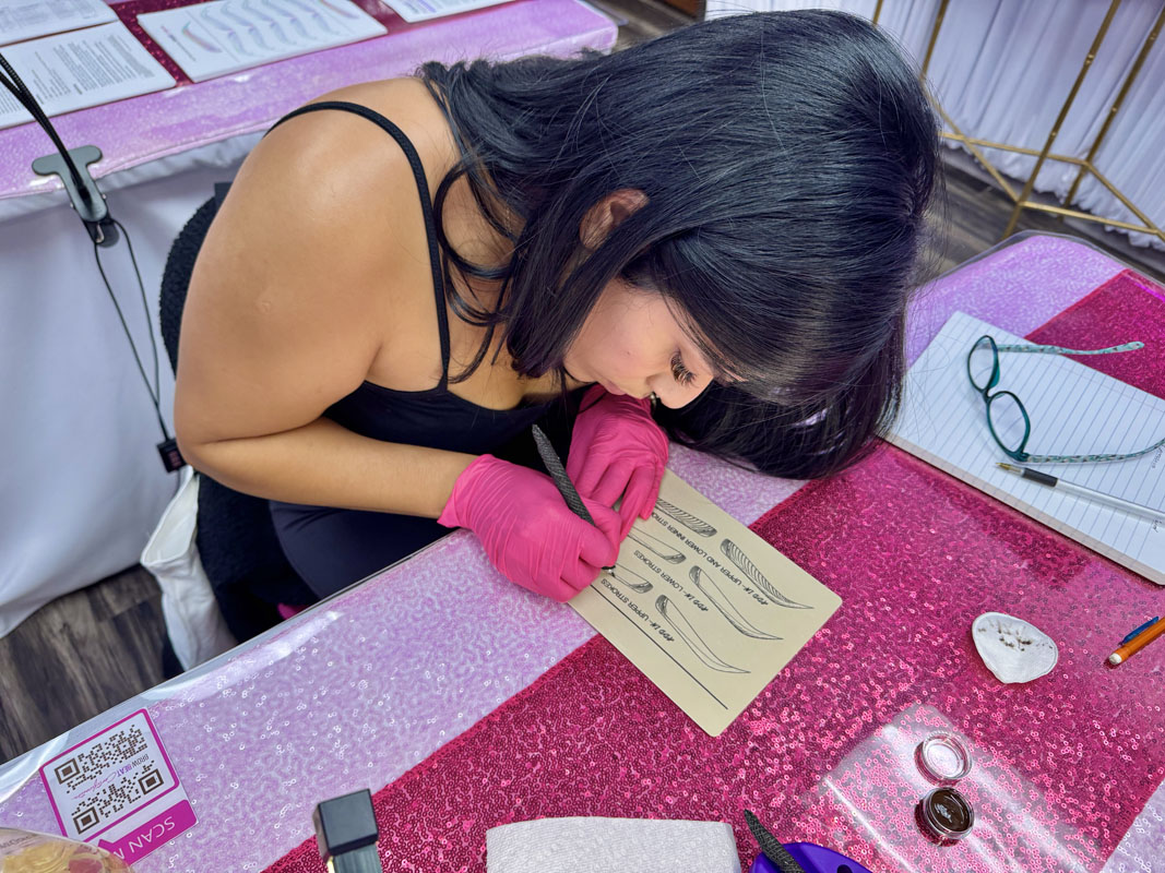 ombre powder brow certification USA, combo brow class microblading academy Texas, PMU training Dallas