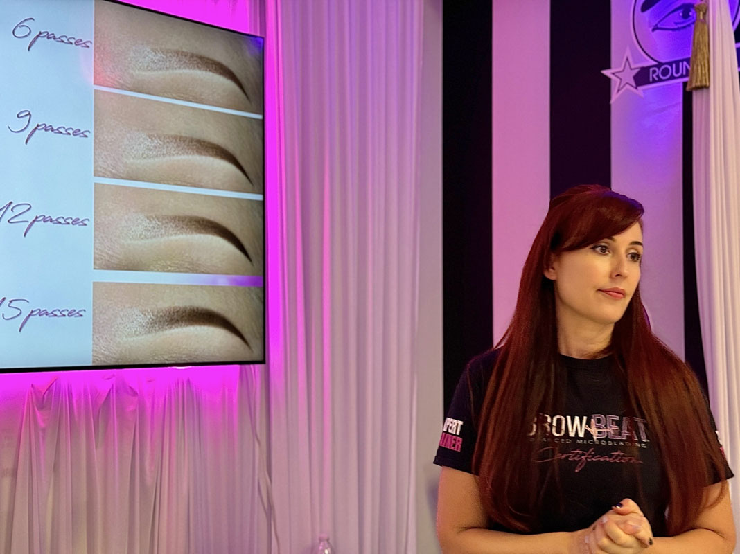 Ombré powder brow gradient shading technique demonstration