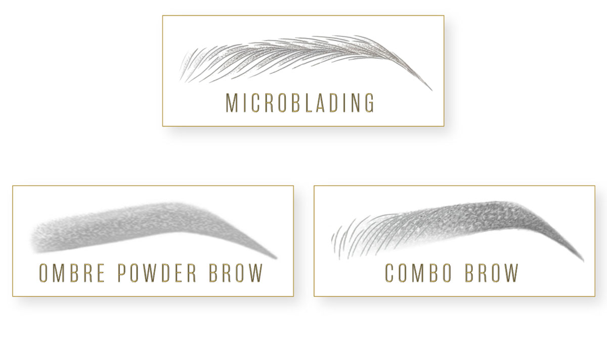 three brow skills for BrowBeat certification microblading, ombre powder brow and combo brow