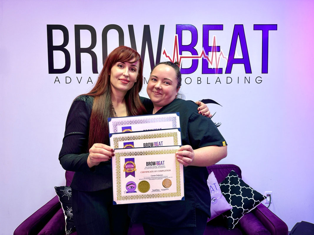 Dallas combo brow training group graduation photo