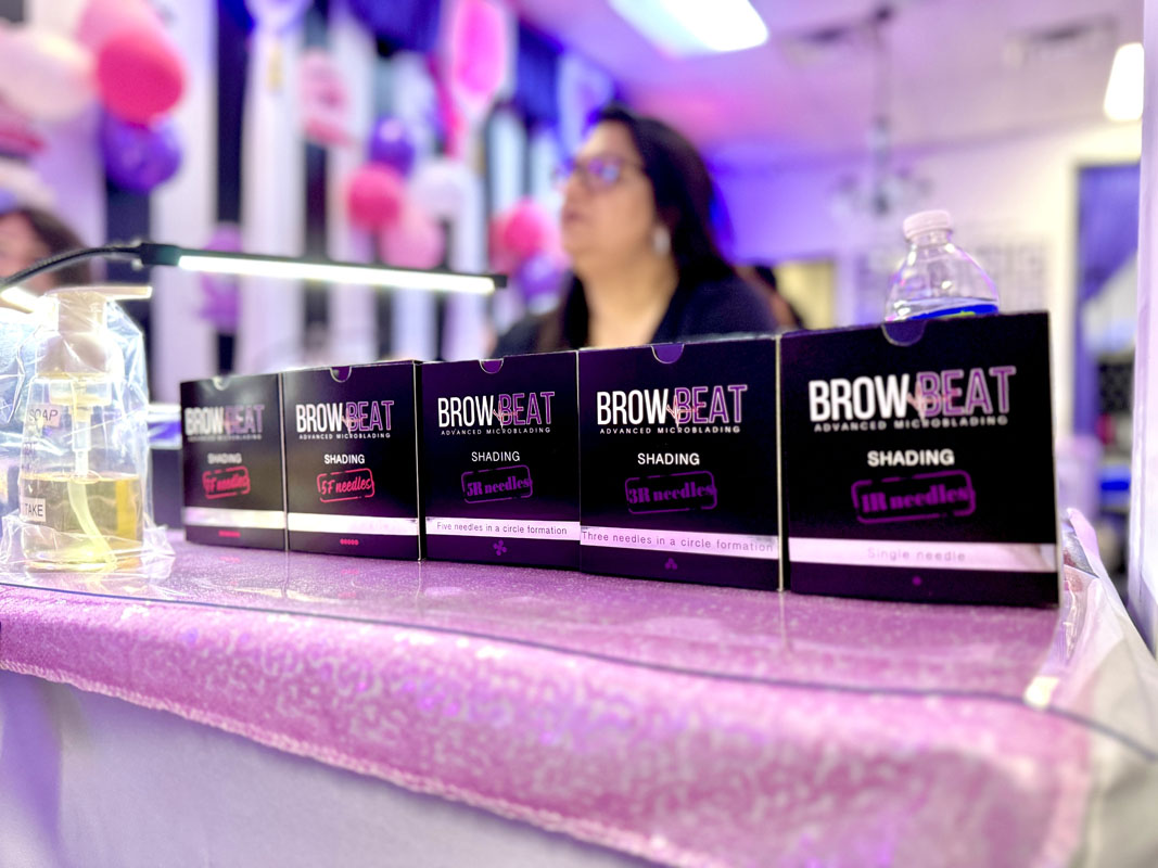 PMU machine cartridges for powder brow practice