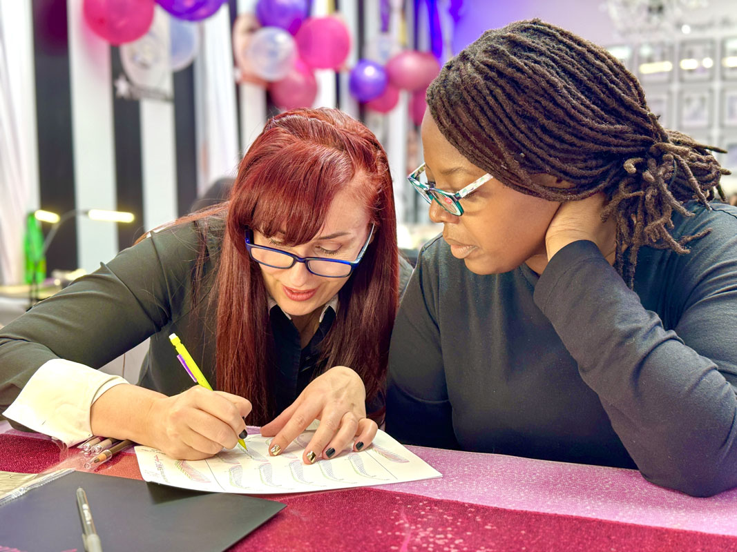 Dallas microblading certification student