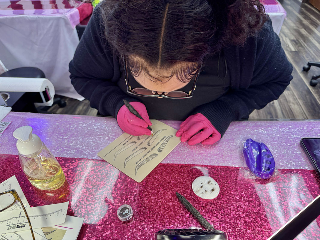 Clean Individual Stroke Visibility crisp microblading strokes spaced evenly